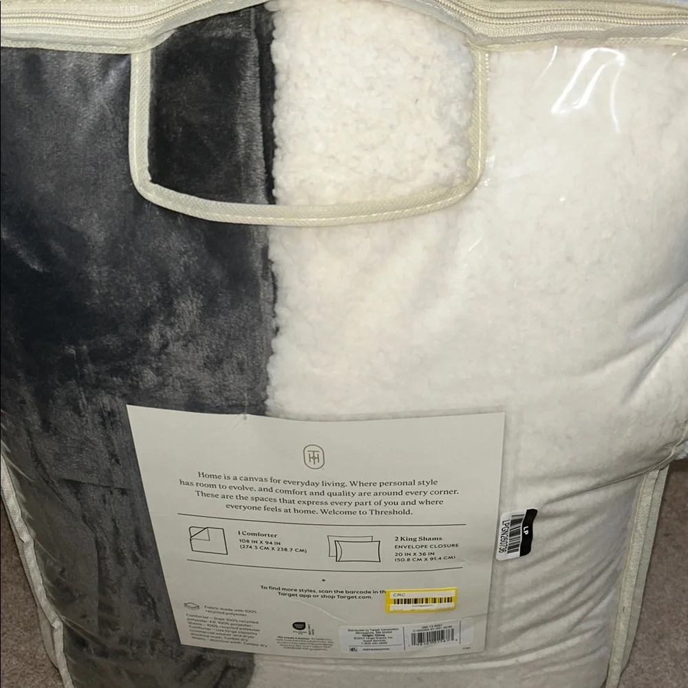 Threshold King Faux Shearling 3-Piece Comforter Set